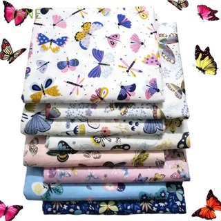 jane 8 unids/set bebé y niño patchwork tela artesanía algodón mariposa impresión tela costura diy acolchado ropa ropa tela