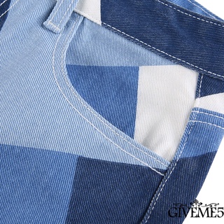 Giveme-Pantalones vaqueros Vintage de cintura alta para mujer/pantalones de mezclilla de moda con bloque de Color (9)