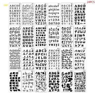24 pzs/Set de Letras de Alfabeto plantilla de dibujo plantilla de Pintura para Álbum de recortes Diy Álbum Decorativo