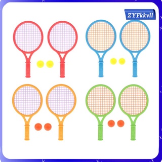 raquetas de tenis con 2 bolas de juego de deportes interiores juguetes principiantes 3-7 yaers viejo