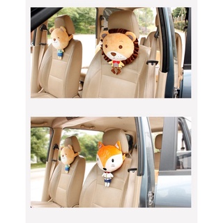 De dibujos animados de coche reposacabezas almohada conejo oso león zorro asiento cuello resto cojín para niños niños divertidos juguetes almohadas corto plus lindo de dibujos animados accesorios de coche (7)