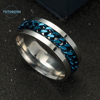 SPINNER [anillo] anillo de bodas de acero inoxidable punk de colores exquisitos para hombres (7)