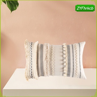 fundas de almohada boho marroquíes de algodón tejidas decorativas