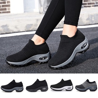 lin king de las mujeres al aire libre casual zapatos de deporte de gran tamaño antideslizante zapatillas de deporte deslizamiento en mocasines cómodo aumento de altura