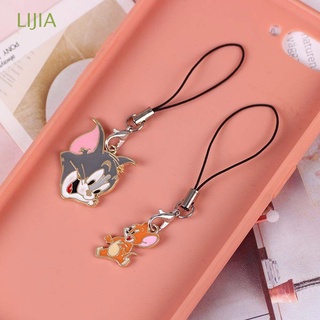 Lijia cadena colgante de Gato Tom y Jerry accesorios para teléfono móvil Anime Gato mouse cordón para celular