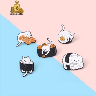 accumuler lindo broche de dibujos animados ropa insignia esmalte pin accesorios de moda gato bolsa sushi solapa pin diy decoración