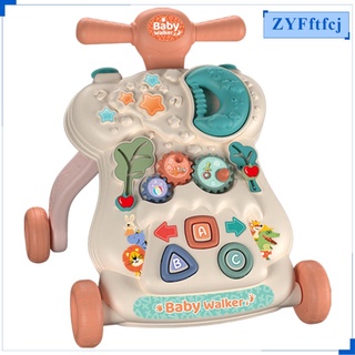 Baby Push Walker Sit-to-Stand Interactive Learning Juguete Verde