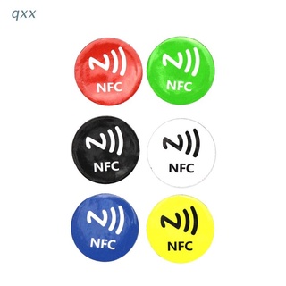 Qx 6PCS NFC etiquetas pegatinas Anti Metal Ntag213 etiqueta adhesiva teléfono metálico RFID etiqueta