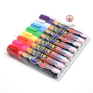 marcador de tiza líquida de 8 colores, rotulador de borrar en seco, marcador de tiza, 6 mm, punta reversible para pizarra negra, cristal (7)