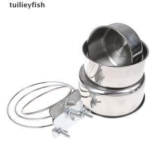 Tuilieyfish Pet Hanging Bowl Stainless Steel Dog &Cat Feeding Food Bird Water Dish Cage Bowl CO