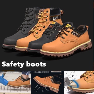 Botas de seguridad de acero puntera de trabajo zapatos de seguridad de los hombres impermeable alta ayuda botas de seguridad zapatos de soldadura zapatos de protección botas de senderismo ligero transpirable de acero del pie Kasut Kasut Kerja Kasut Safty