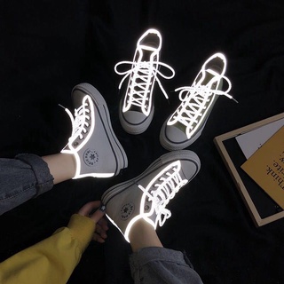Zapatos de lona reflectantes de alta parte superior de las mujeres zapatillas de deporte salvaje zapatos de junta