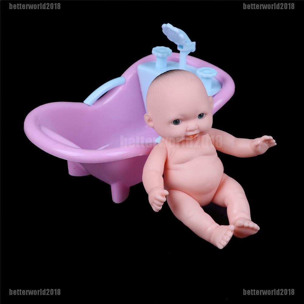 [BEW] lindo 12 cm bebé cuerpo muñecas bañera niño regalo accesorios para barbie muñecas juguete [OL]