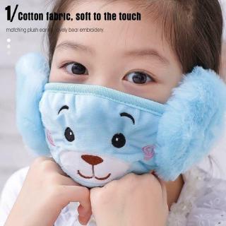 {cep} máscara de felpa cálida orejeras protección de oído dos en uno niños oso máscara de dibujos animados