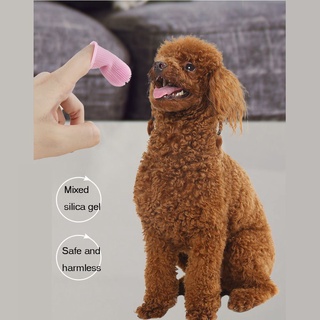 ❥Lilac✿ Accesorios cepillo de dientes dedo para mascotas Super suave limpieza de dientes de perro cepillo de dientes sarro herramienta de dientes de peluche gato suministros de limpieza productos de cuidado cepillo mal aliento (3)
