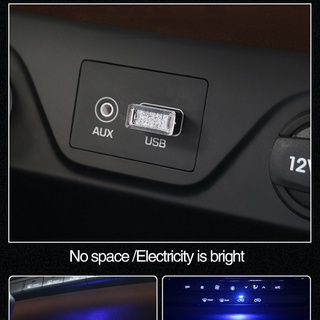 Usb USB LED Interior del coche de la atmósfera de la lámpara de noche LED decoración Mini USB (7)