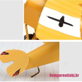 Oemperoutinhj Mini figuras De Modelo Biplane Vintage Para decoración del hogar Modelo De hierro y avión De aire De Metal (7)