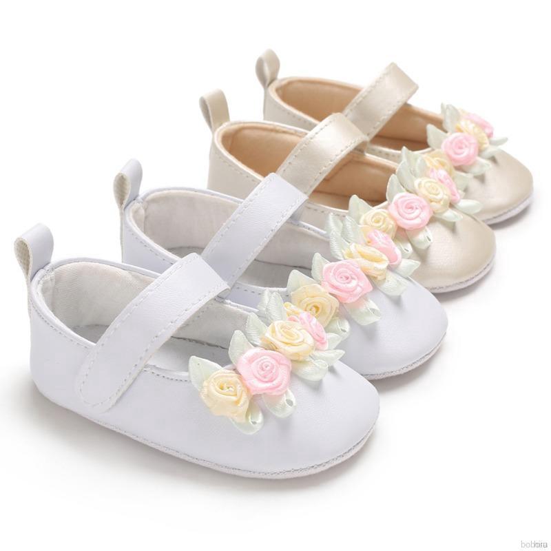bobora niñas niños pu suela suave antideslizante calzado flor zapatos