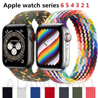 trenzado solo loop para apple watch band 44mm 40mm 38mm 42mm tela nylon elástico cinturón pulsera iwatch series 3 4 5 se 6 correa