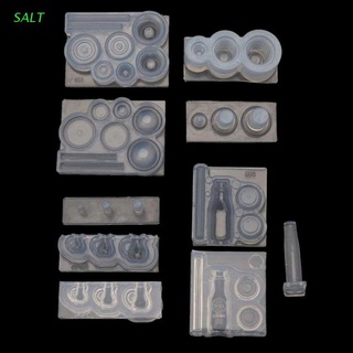 Sal hecha a mano Mini botellas de leche hueco taza de paja de silicona moldes de resina herramientas de manualidades