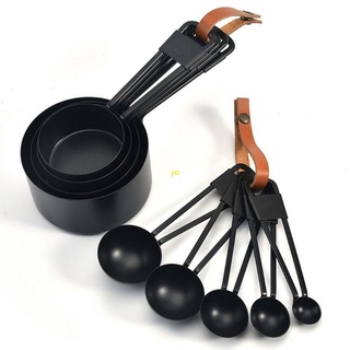 Yu 4/5 pzs cucharas medidoras de acero inoxidable con escala para cocina/café/te/utensilios para hornear