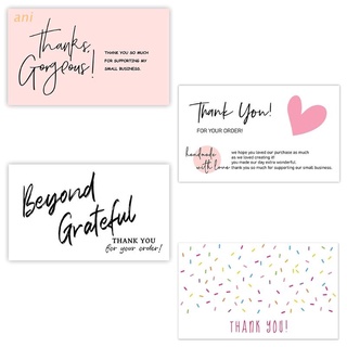 ani 30pcs rosa tarjetas de agradecimiento tarjeta de regalo paquete de negocios decoración tarjeta con amor