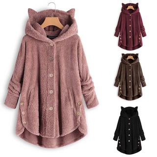 sudadera con capucha con capucha/abrigo de color sólido holgado de talla grande para mujer