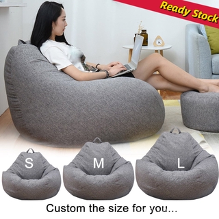 Lazy Bean Bag sofá silla cubierta fácil de limpiar sin relleno cómodo puf Cama futón otomano Cama asiento de piso Tat