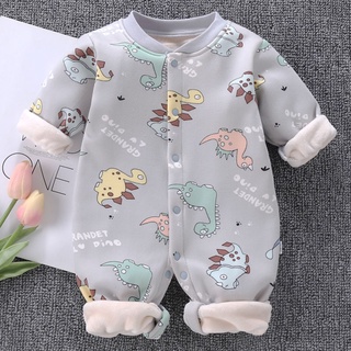 Bebé Mono Temporada De Felpa Engrosado Ropa Caliente De 0-1 Año De Edad Pijamas Otoño Recién Nacido 12.7