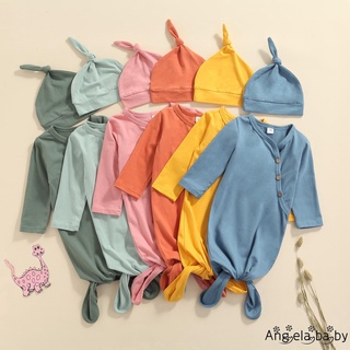 Hian-Unisex - saco de sueño para bebé, Color sólido, manga larga, cuello en V, saco de dormir y sombrero de punta para primavera, otoño