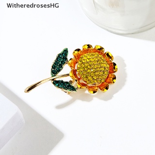 (witheredroseshg) Crystal Sunflower Brooches Pin Enamel Flower Weddings Banquet Party Brooch Gift On Sale