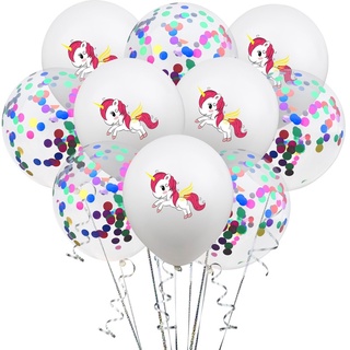 10 unids/set 12 pulgadas globo de látex unicornio impresión globo lentejuelas globo vacaciones boda fiesta de cumpleaños decoración globo