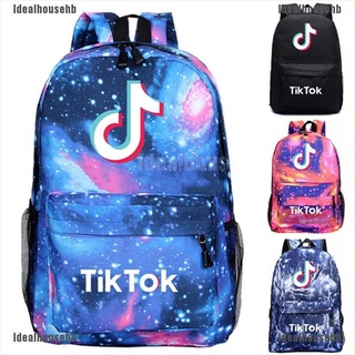 [Idealhousehb] Luminous Tik Tok Starry Sky Backpack Student Backpack Laptop Backpack (1)