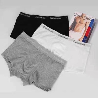 Oferta de tiempo!! Calvin Klein ropa interior de hombre (3 piezas+caja) tela de algodón suave transpirable calzoncillos Boxer CK ropa interior de los hombres