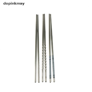 dopinkmay 1 par de palillos chinos de acero inoxidable con diseño antideslizante (4)