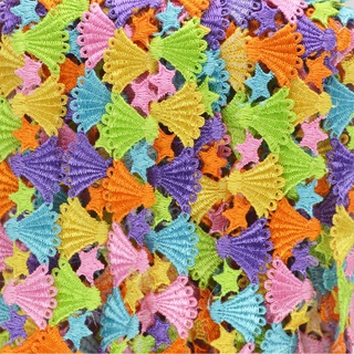 bef 15 yardas multicolor concha mar estrellas encaje recorte diy bordado patchwork cinta apliques costura artesanía ropa tela scrapbooking decoración suministros (3)