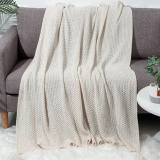 manta de sofá de estilo nórdico para oficina, siesta, manta de borla, bola de lana 70*100cm (5)