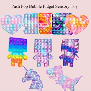 nuevo unicornio pop su redondo fidget juguete empuje burbuja alivio del estrés niños pop it tiktok