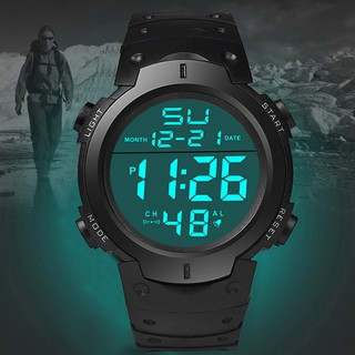 Sports multifunctional electronic watch LED luminous display large dial student waterproof watch
