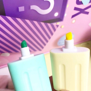 Eddie 6 unids/set marcador Kawaii forma de helado rotulador lindo herramienta de escritura de la escuela oficina suministros de Color caramelo regalos de los niños pluma fluorecente/Multicolor (4)