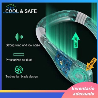 Hands Free Wearable Neck Adjustable Personal Cooling Fan Leafless Hanging Fan