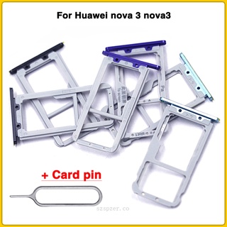 Nueva ranura para tarjeta SIM Nova3 Reemplazar para Huawei Nova 3 SIM Bandeja para tarjeta Micro SD Pieza de reparación del zócalo de la ranura con el Pin de la tarjeta