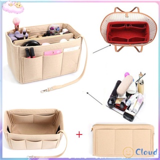CLOUD Travel Toiletry Case Washable Storage Multi Pocket Pouch Makeup Bag Felt Purse Organizer Handbag Make up Beauty Tote Bags/Multicolor (1)