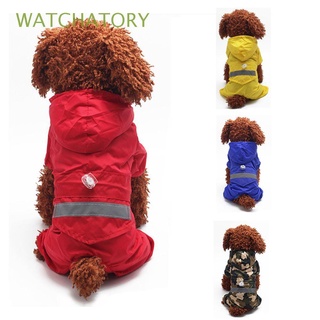 watchatory mascotas suministros impermeables perro transpirable pu mascota mono chaqueta al aire libre ropa protector solar impermeable reflectante con capucha/multicolor