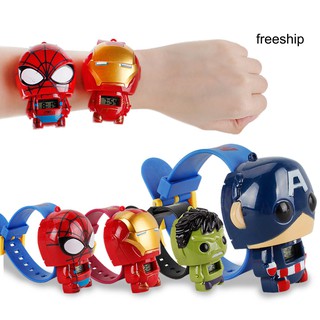 reloj electrónico para niños avengers 3d iron man/capitán américa/hombre araña (1)
