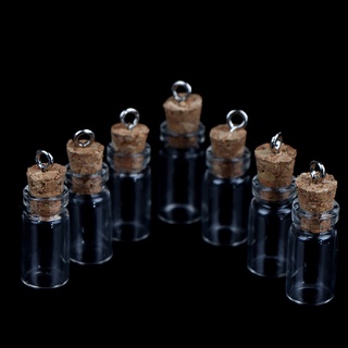 [iffarmerrtn] 10 Botellas De Vidrio Mini Frascos Pequeños De Corcho Tarros Multiuso Deseo . (8)