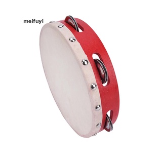 [Meifuyi] 8" Red Musical Tambourine Tamborine Drum Round Percussion Gift for KTV Party 439CO