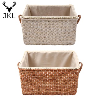 cesta de almacenamiento para el hogar artículos de cajas de maíz cáscara tejida cesta-blanco