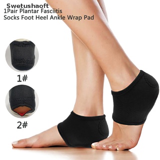 [swt] 1 par de calcetines de fascitis plantar para talón de pie, almohadilla para aliviar el dolor del talón fdg