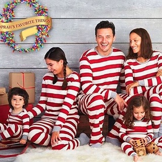 2020 Mejor Navidad Familia Pijamas De 2 Piezas Conjunto De Coincidencia Rayas Ropa De Dormir